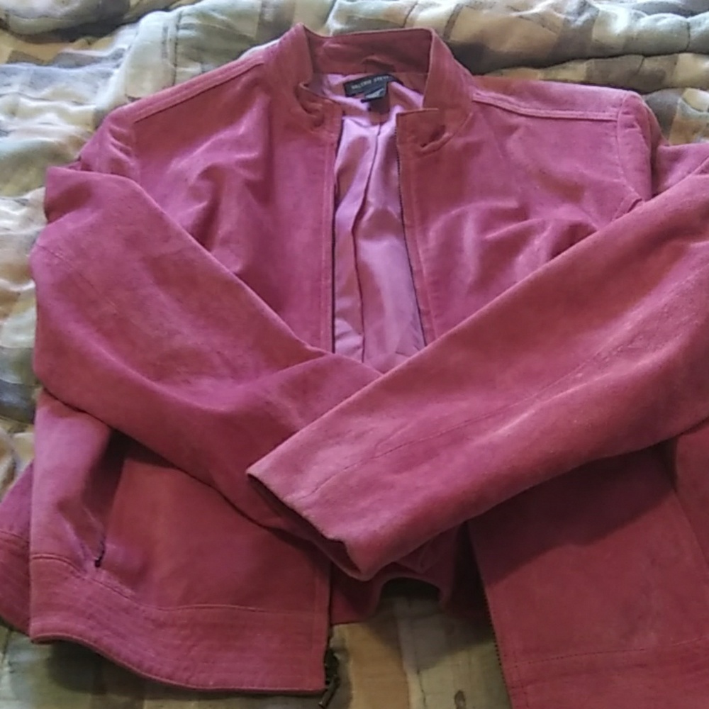 Hot pink suede jacket